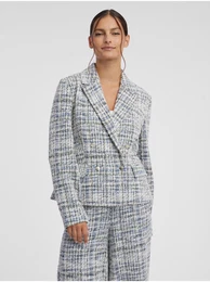 Blue-cream ladies tweed jacket - Ladies