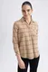 DEFACTO Regular Fit Flanel Shirt Collar Long Sleeve Tunic
