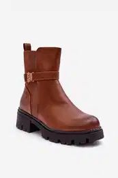 Women's Leather Ankle Boots Brown Elspetia