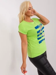 Svtle zelen halenka plus size s krtkm rukvem