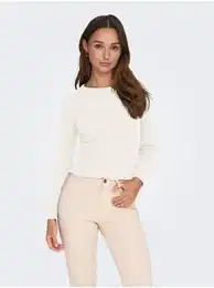 White Women's Ribbed Sweater Prime - Women