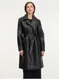 Black women's faux leather coat Vicos - Women's