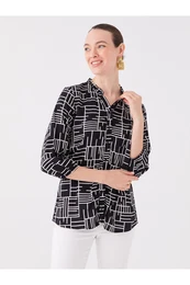 Wacky Collar Patterned Women's Blouse