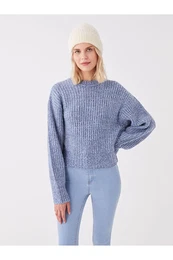 Crew vrat z dolgimi rokavi enski pulover za pletenine
