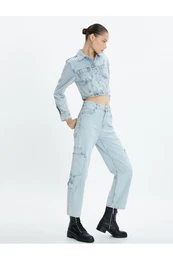 Cargo Jeans Straight Jean Short Straight Leg High Waist - Eve Jean