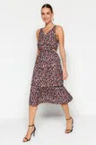 Leopardne midi obleke image