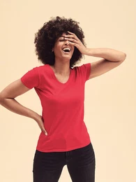 Red v-neck Valueweight