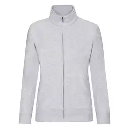 Grey women's sweatshirt with stand-up collar