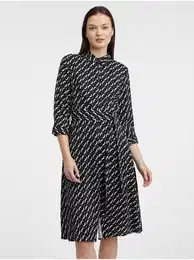 Black Women Patterned Shirt Dress - Women