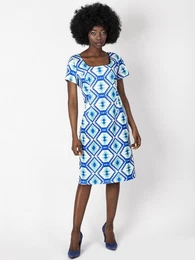 Woman's Women's pencil shape dress with short sleeves