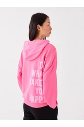 Printed Long Sleeve Oversize Women's Hoodie