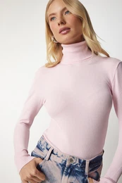 Srea stanbul enska svetlo roza Turtleneck Corduroy pletenine pulover