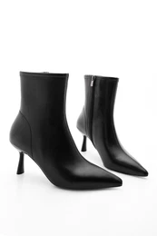 Women's Heeled Boots Pointed Toe Goblet Heels Casual Classic Boots Heel black.