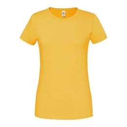 Iconic 195 Ringspun Premium Premium Women's Yellow T-shirt