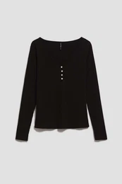 Ribbed blouse with buttons