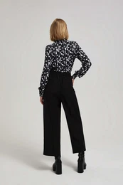 Plain trousers with wide legs