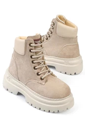 Round Toe Trac Sole Lace Up Women's Boots