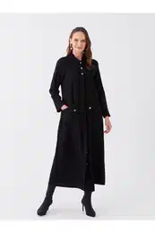 Shirt Collar Plain Long Sleeve Women's Abaya