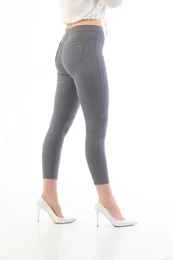 BKELFE siva plus velikost visok pas lycra gabardine legice hlae.