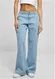 Women's High Waist Straight Denim Cargo Jeans - Blue