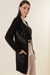 Avtor Sayg bleice in podrobnosti verige Lycra Cardigan z epi rne.