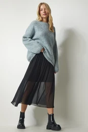 Happiness stanbul Women's Black Pleated Tutu Detailed Skirt