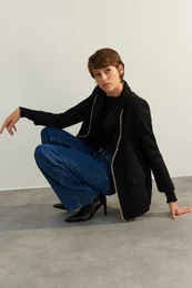 Black Limited Edition Regular Lined Woven Blazer Jacket