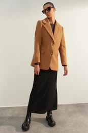 Camel Limited Edition Regular Lined Woven Blazer Jacket