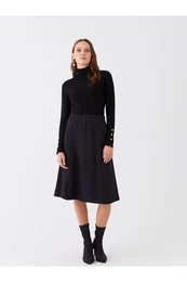 Straight A-Cut Women's Skirt with Elastic Waist