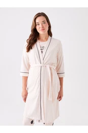 Maternity Shawl Collar Plain Dressing Gown
