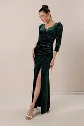 By Sayg nagubana razrezana dolga ametna obleka