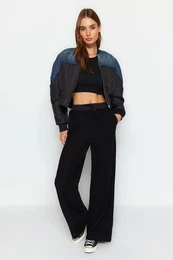 rno padalo okrasite detajl debele ravne pletene trenirke