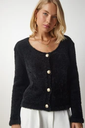 Srea stanbul enska rna mehka brada Pletenine Cardigan