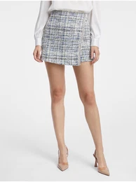 Blue-cream women's tweed skirt - Women