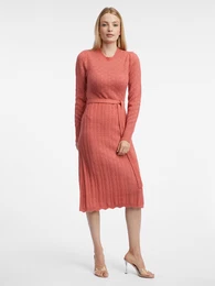 Women's Brick Sweater Dress with Wool - Women
