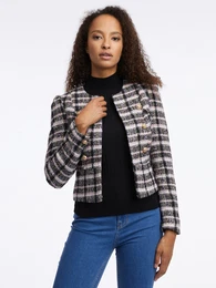 Black Women's Plaid Blazer - Women's