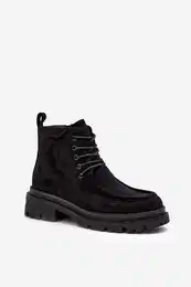 Women's Trapper Boots With Zip Black Apolosi