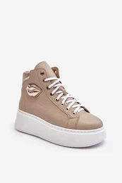 enske superge z visoko zadrgo Lemar Beige Katerin