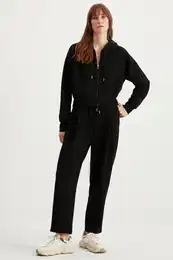 Gada Women's Elastic Waist Short Comfortable Leg Relaxed Fit Organic Cotton Premium Black Sweatpants