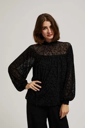Marisse Black Puff Sleeve Shirt