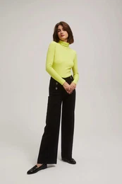 Ribbed turtleneck blouse