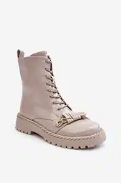 Dmsk lakovan Workery boty s ozdobou D&A