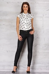 Woman's Shirt M061 Ecru/Pattern