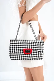 Parma Houndstooth Patterned Women's Shoulder Bag