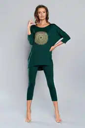 Pyjamas Mandala 3/4 sleeve, 3/4 leg - green