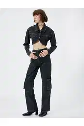 Denim Cargo kalhoty s rovnmi nohavicemi - Eve Jeans