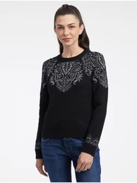Black Women's Patterned Sweater - Women's
