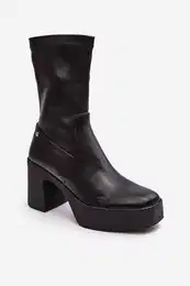 Women's Leather Boots on Heel