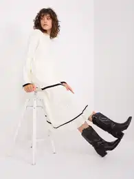 Ecru pleten souprava s oversize svetrem