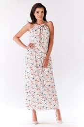 Woman's Dress A184 Ecru/Pattern